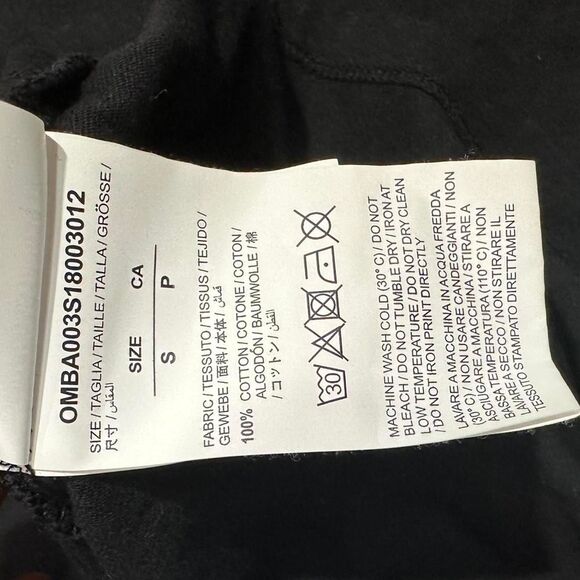 Main Label Off-white Men's Black Graphic T-shirt Size Small - Picture 7 of 7